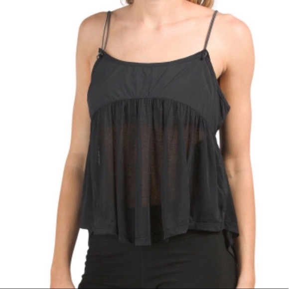 FREE PEOPLE FP MOVEMENT CATCH ME DRIFT TANK TOP IN BLACK SHEER SEXY BEACH small - Picture 4 of 17